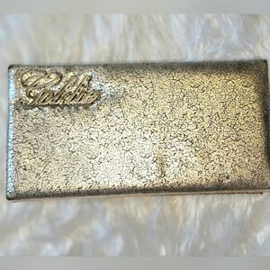 Victoria's Secret Shimmering Goldie Makeup Brush Case Crackled Silver